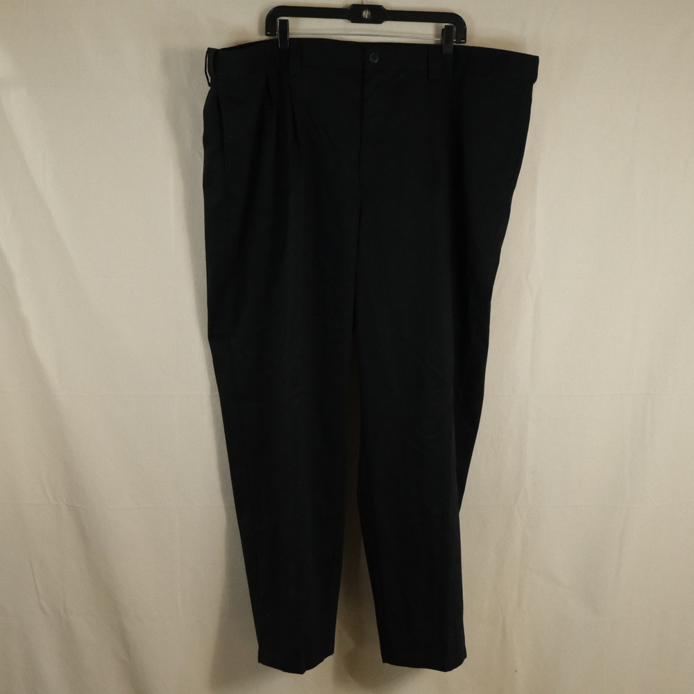 NEW Oak Hill 50x30 Pleated Premium Pant Black 100% Cotton Waist-Relaxer Mens